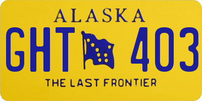 AK license plate GHT403
