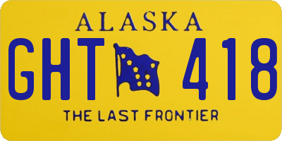 AK license plate GHT418