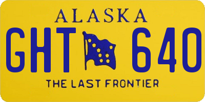 AK license plate GHT640