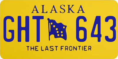 AK license plate GHT643