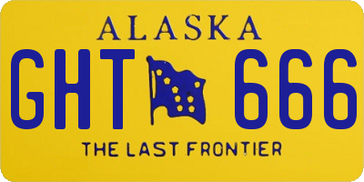 AK license plate GHT666