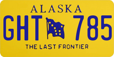 AK license plate GHT785