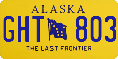 AK license plate GHT803