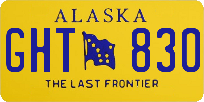 AK license plate GHT830