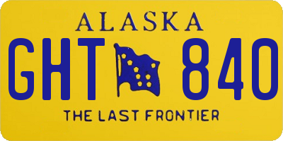 AK license plate GHT840