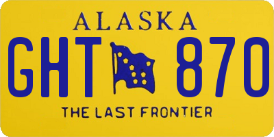 AK license plate GHT870
