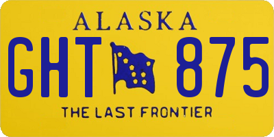 AK license plate GHT875