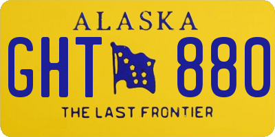 AK license plate GHT880