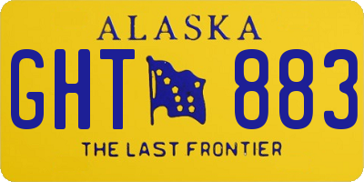 AK license plate GHT883