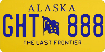 AK license plate GHT888
