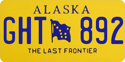 AK license plate GHT892