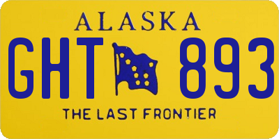 AK license plate GHT893