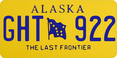 AK license plate GHT922