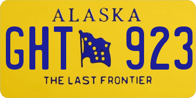 AK license plate GHT923