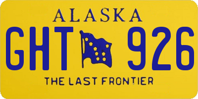 AK license plate GHT926