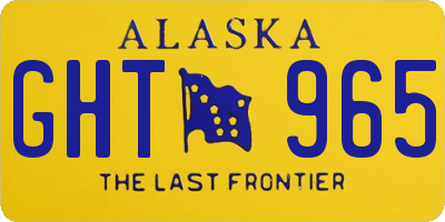 AK license plate GHT965