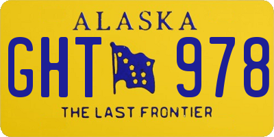AK license plate GHT978