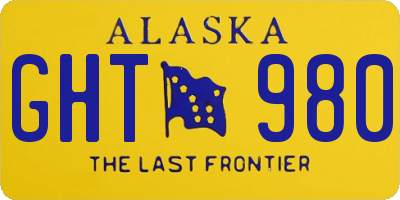 AK license plate GHT980