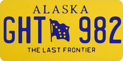 AK license plate GHT982