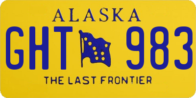 AK license plate GHT983
