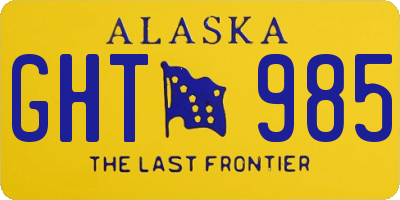 AK license plate GHT985
