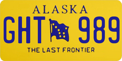 AK license plate GHT989
