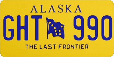AK license plate GHT990