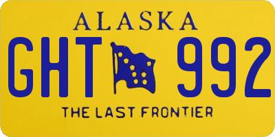 AK license plate GHT992