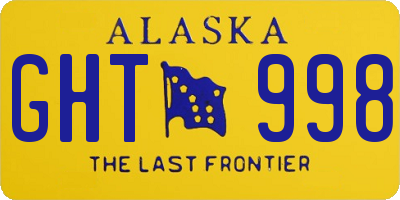 AK license plate GHT998