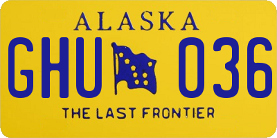 AK license plate GHU036