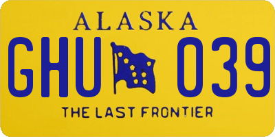 AK license plate GHU039