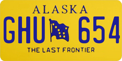 AK license plate GHU654