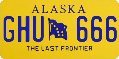 AK license plate GHU666
