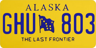 AK license plate GHU803
