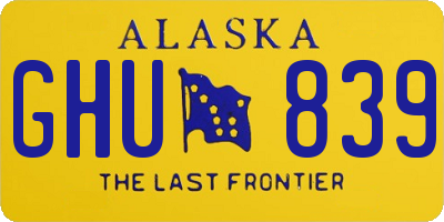 AK license plate GHU839