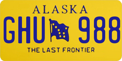 AK license plate GHU988