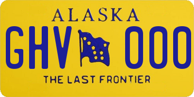 AK license plate GHV000