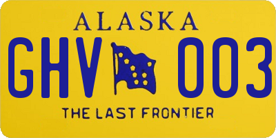 AK license plate GHV003