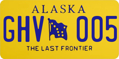 AK license plate GHV005