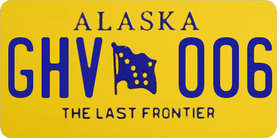 AK license plate GHV006