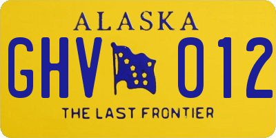 AK license plate GHV012