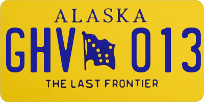 AK license plate GHV013