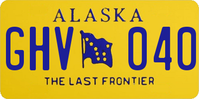 AK license plate GHV040