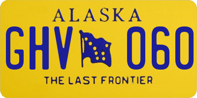 AK license plate GHV060