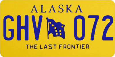 AK license plate GHV072