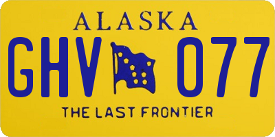 AK license plate GHV077