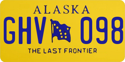 AK license plate GHV098