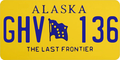 AK license plate GHV136