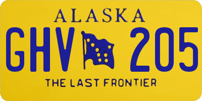 AK license plate GHV205