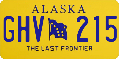 AK license plate GHV215